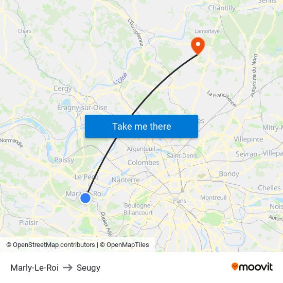 Marly-Le-Roi to Seugy map