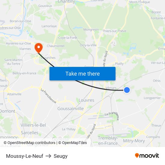 Moussy-Le-Neuf to Seugy map