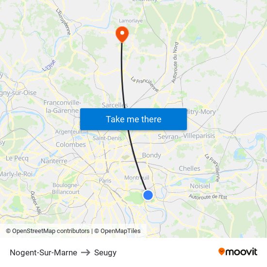Nogent-Sur-Marne to Seugy map