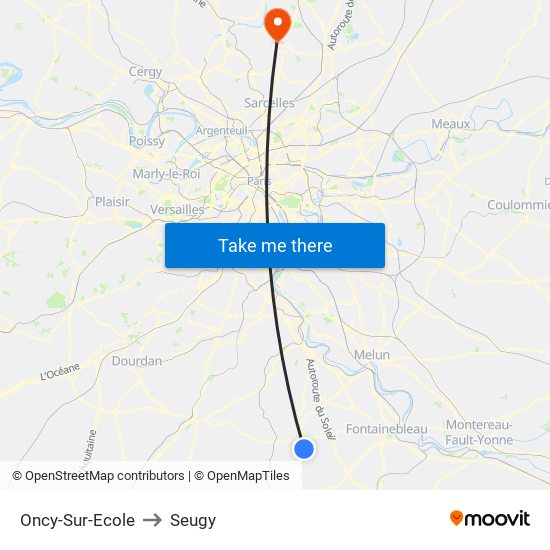 Oncy-Sur-Ecole to Seugy map
