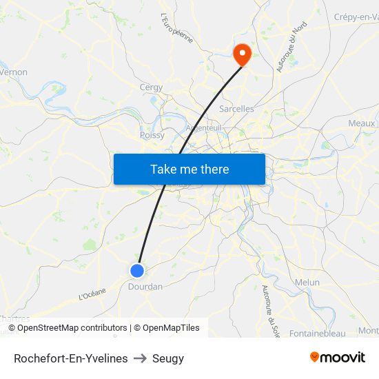 Rochefort-En-Yvelines to Seugy map