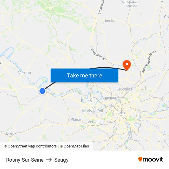 Rosny-Sur-Seine to Seugy map