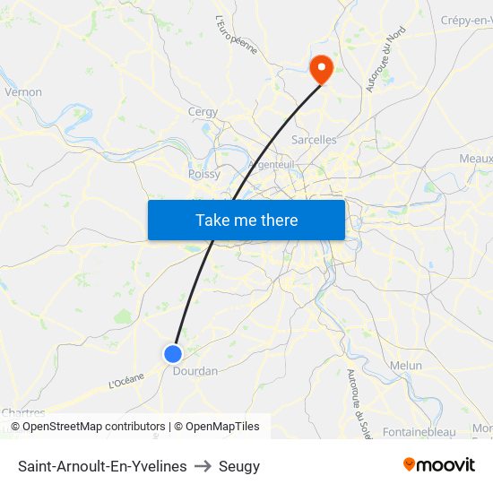 Saint-Arnoult-En-Yvelines to Seugy map