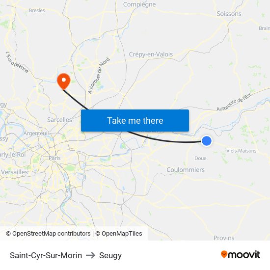 Saint-Cyr-Sur-Morin to Seugy map