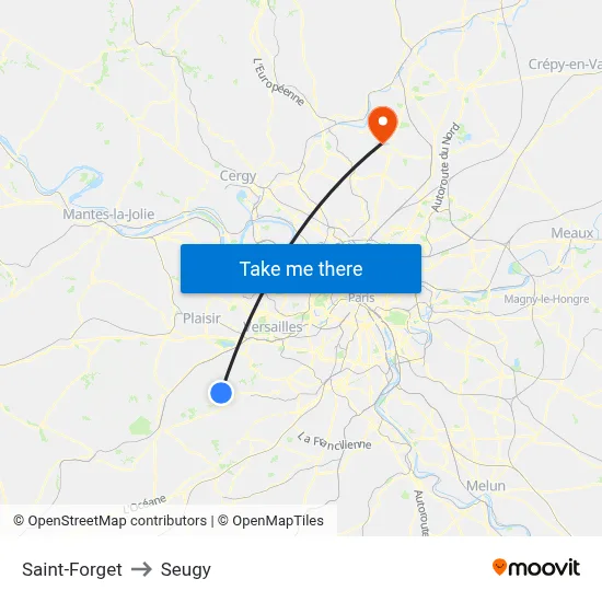 Saint-Forget to Seugy map