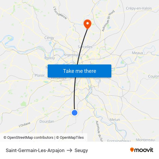 Saint-Germain-Les-Arpajon to Seugy map