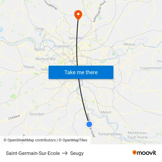 Saint-Germain-Sur-Ecole to Seugy map