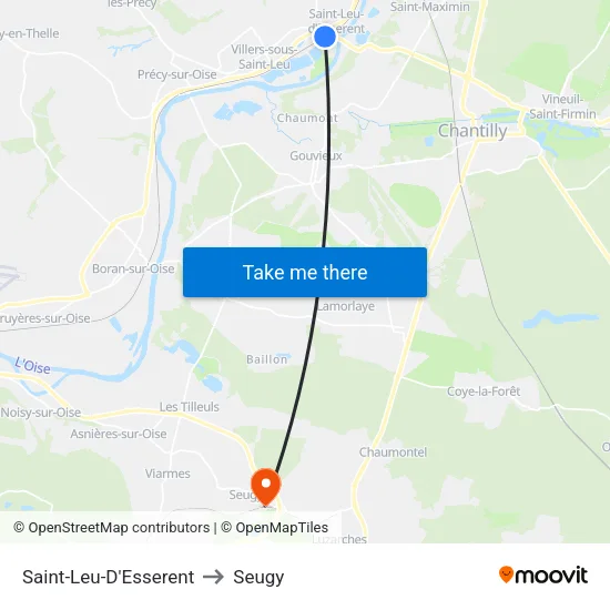 Saint-Leu-D'Esserent to Seugy map