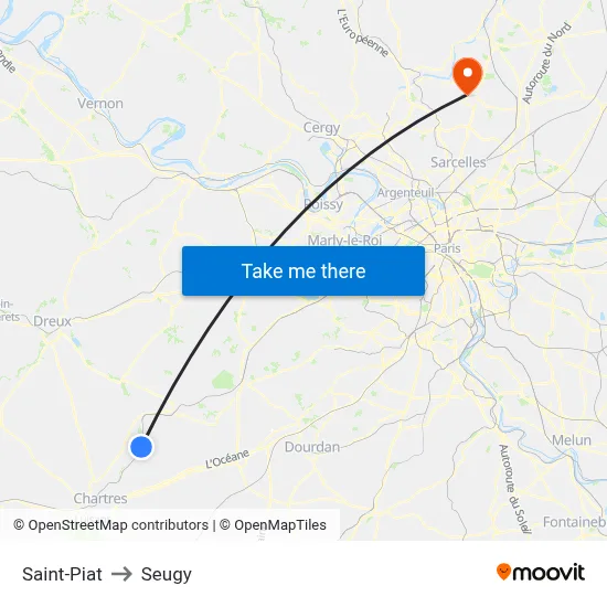 Saint-Piat to Seugy map