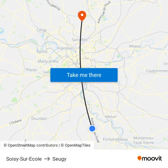 Soisy-Sur-Ecole to Seugy map