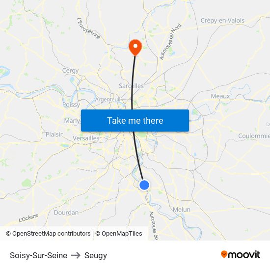Soisy-Sur-Seine to Seugy map
