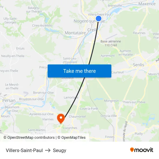 Villers-Saint-Paul to Seugy map