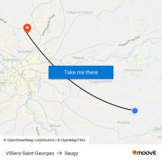 Villiers-Saint-Georges to Seugy map
