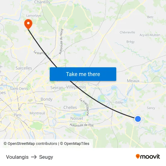 Voulangis to Seugy map