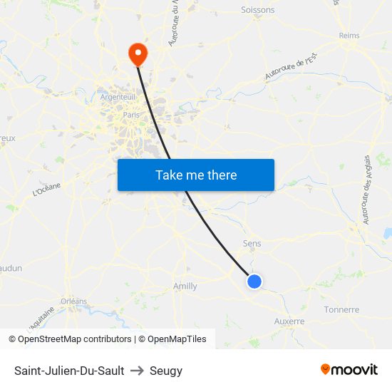 Saint-Julien-Du-Sault to Seugy map