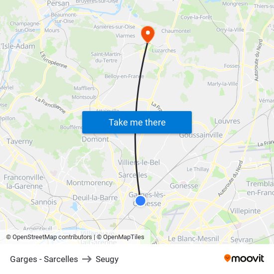 Garges - Sarcelles to Seugy map