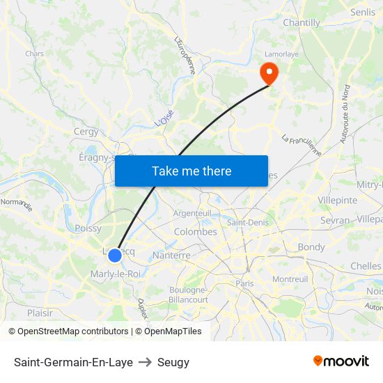 Saint-Germain-En-Laye to Seugy map