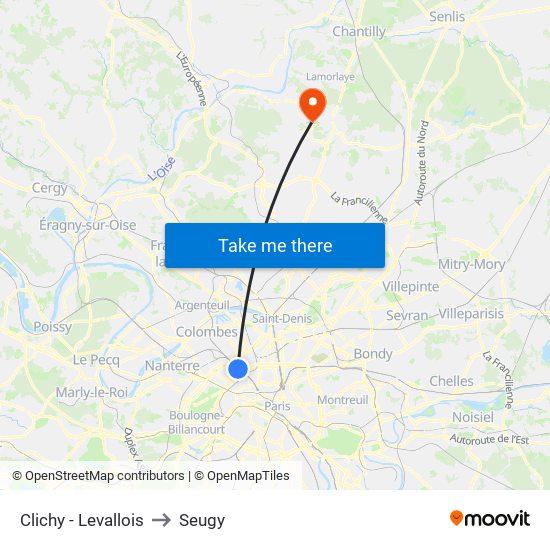 Clichy - Levallois to Seugy map