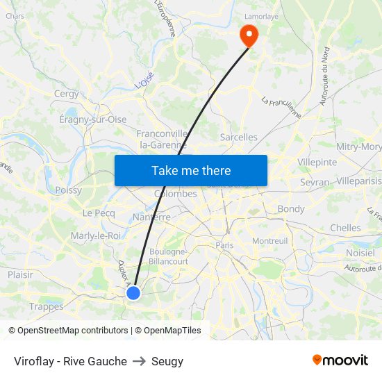 Viroflay - Rive Gauche to Seugy map
