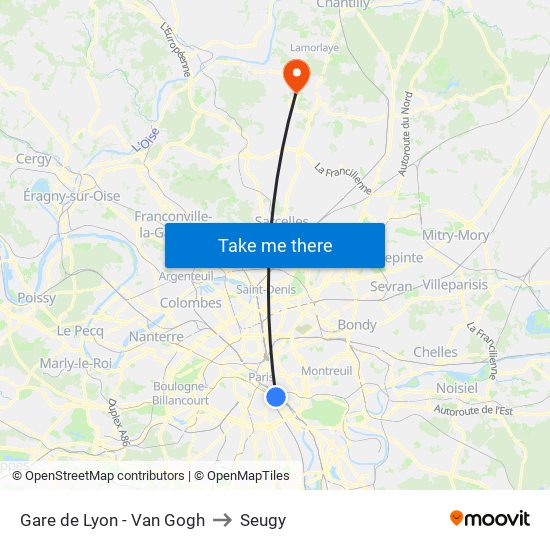 Gare de Lyon - Van Gogh to Seugy map