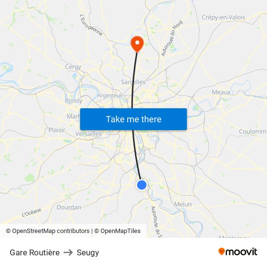 Gare Routière to Seugy map