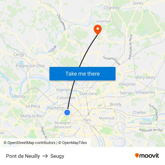 Pont de Neuilly to Seugy map