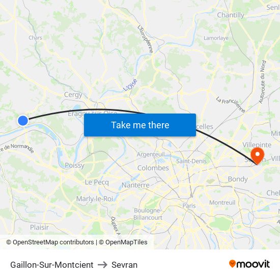 Gaillon-Sur-Montcient to Sevran map