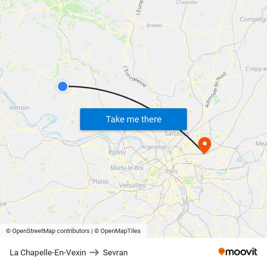 La Chapelle-En-Vexin to Sevran map