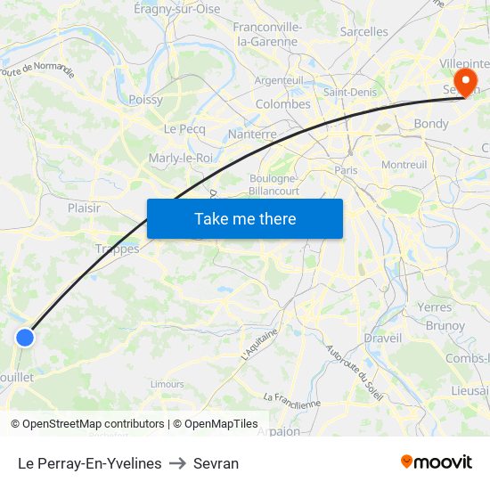 Le Perray-En-Yvelines to Sevran map