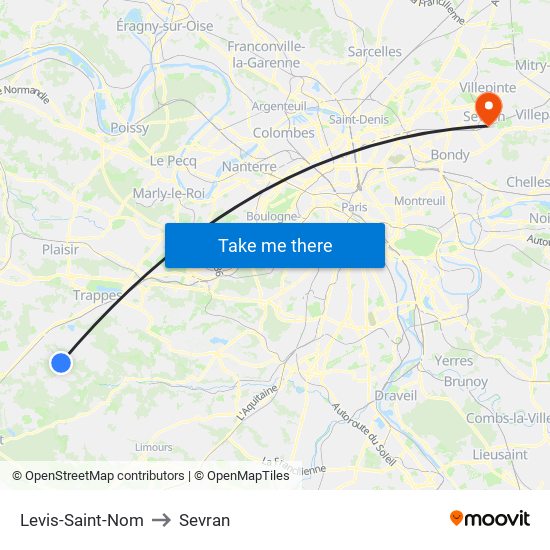 Levis-Saint-Nom to Sevran map