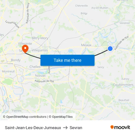 Saint-Jean-Les-Deux-Jumeaux to Sevran map