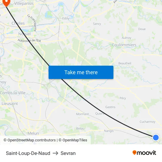 Saint-Loup-De-Naud to Sevran map