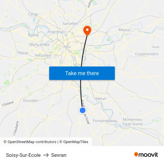 Soisy-Sur-Ecole to Sevran map