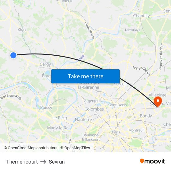 Themericourt to Sevran map