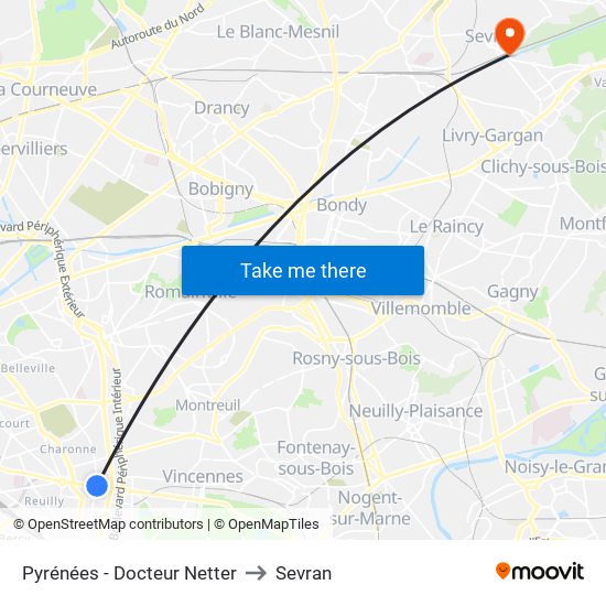 Pyrénées - Docteur Netter to Sevran map
