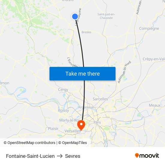 Fontaine-Saint-Lucien to Sevres map