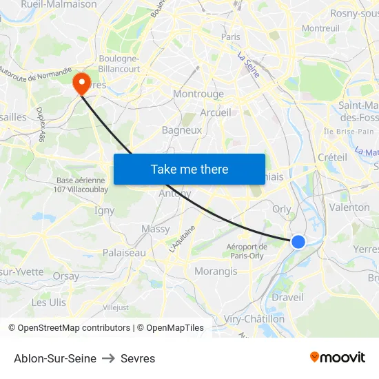 Ablon-Sur-Seine to Sevres map