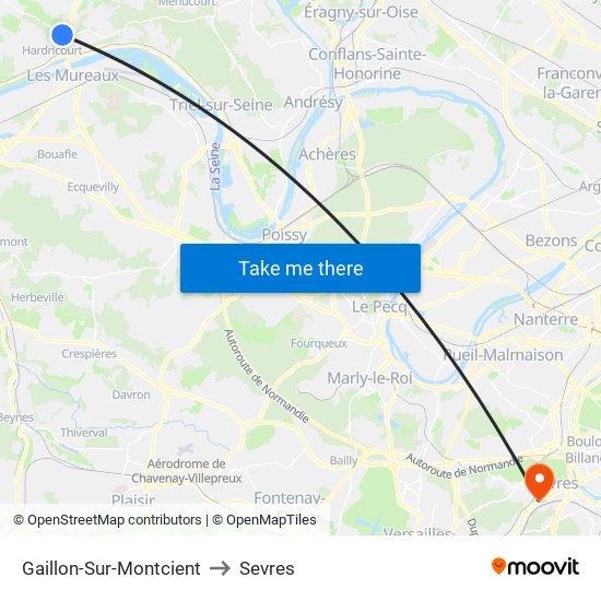 Gaillon-Sur-Montcient to Sevres map