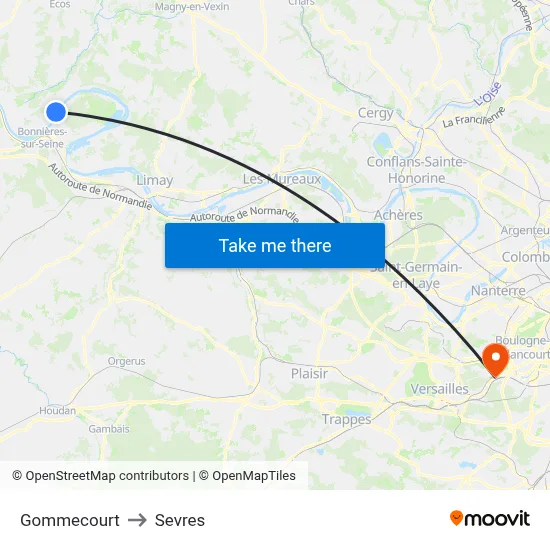 Gommecourt to Sevres map