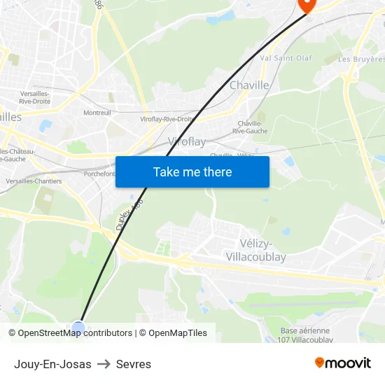 Jouy-En-Josas to Sevres map