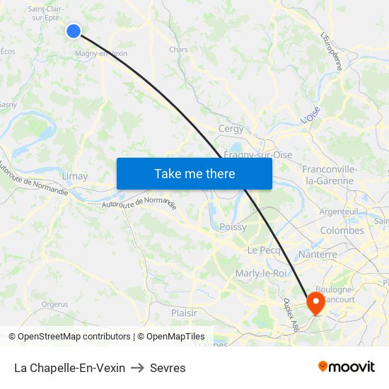 La Chapelle-En-Vexin to Sevres map
