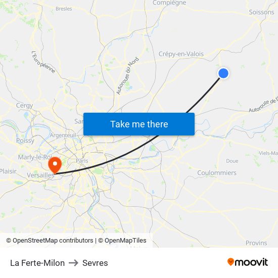 La Ferte-Milon to Sevres map