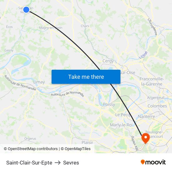 Saint-Clair-Sur-Epte to Sevres map