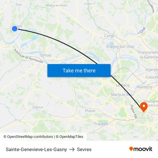 Sainte-Genevieve-Les-Gasny to Sevres map