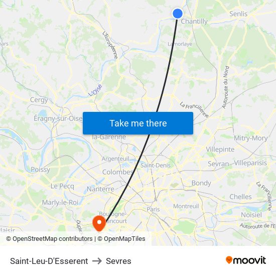 Saint-Leu-D'Esserent to Sevres map