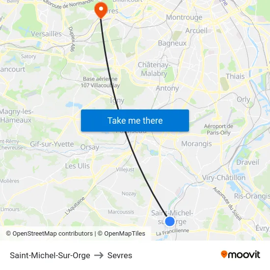 Saint-Michel-Sur-Orge to Sevres map