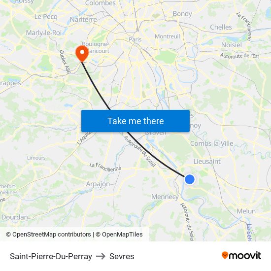 Saint-Pierre-Du-Perray to Sevres map