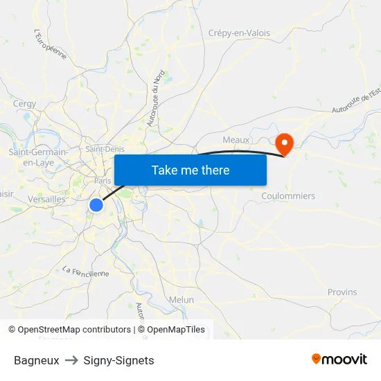 Bagneux to Signy-Signets map