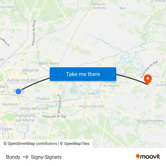 Bondy to Signy-Signets map
