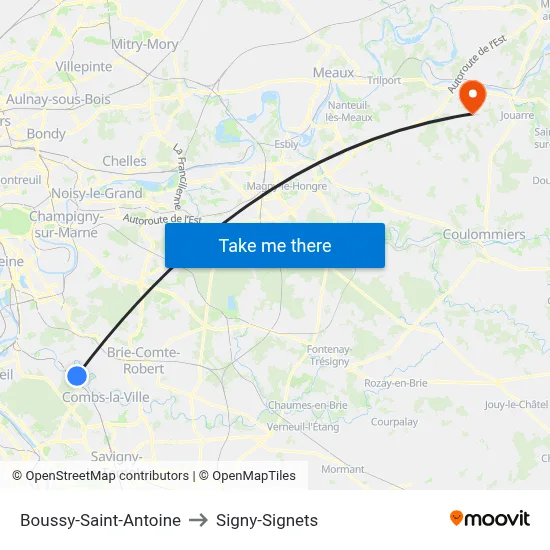 Boussy-Saint-Antoine to Signy-Signets map